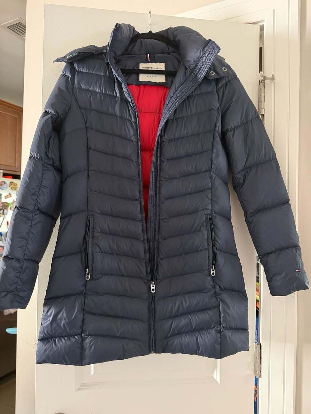 Tommy Hilfiger Women's Hooded Quilted Puffer Jacket Navy Blue